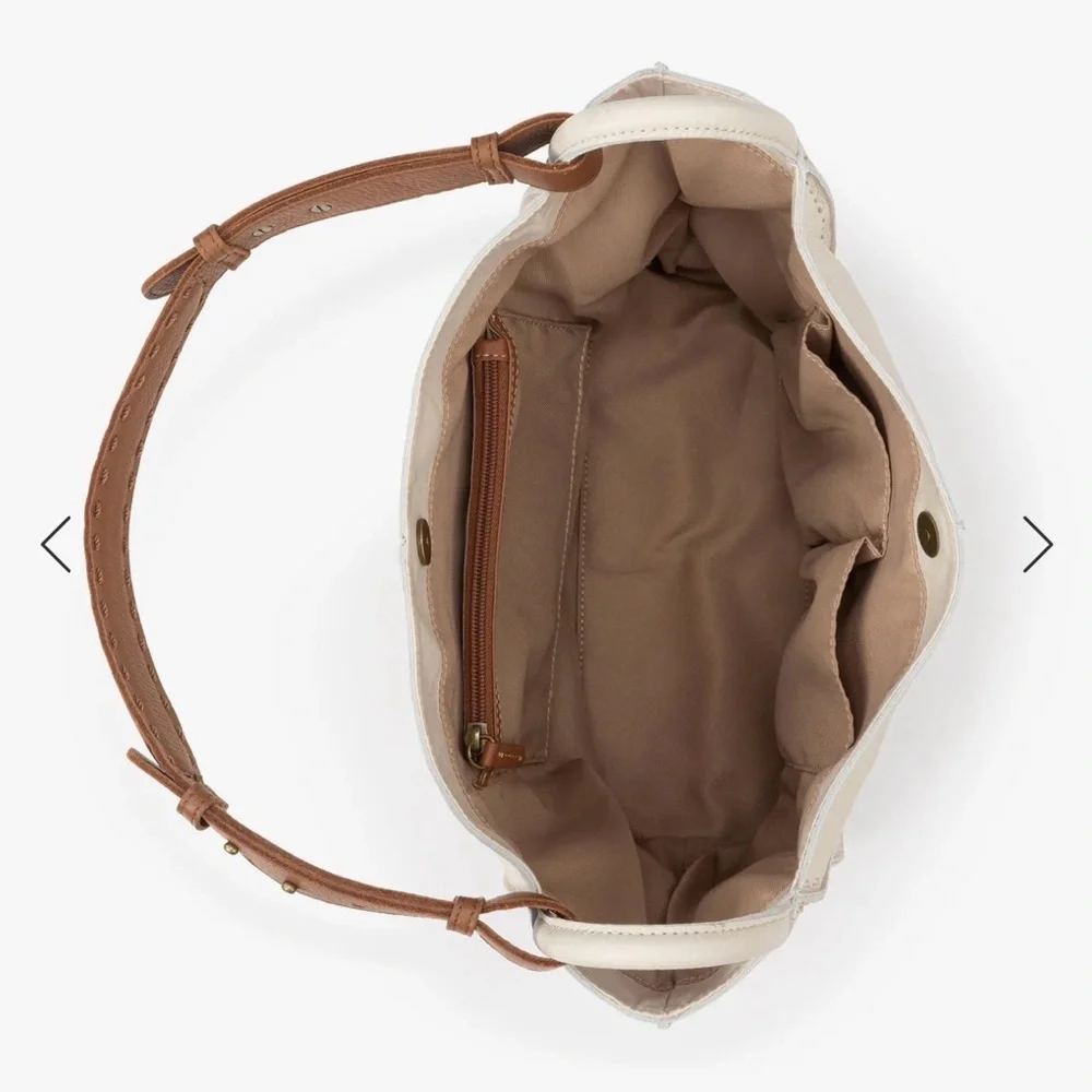 The Sak Los Feliz Medium Tote Bag Stone NWT - Picture 3 of 8